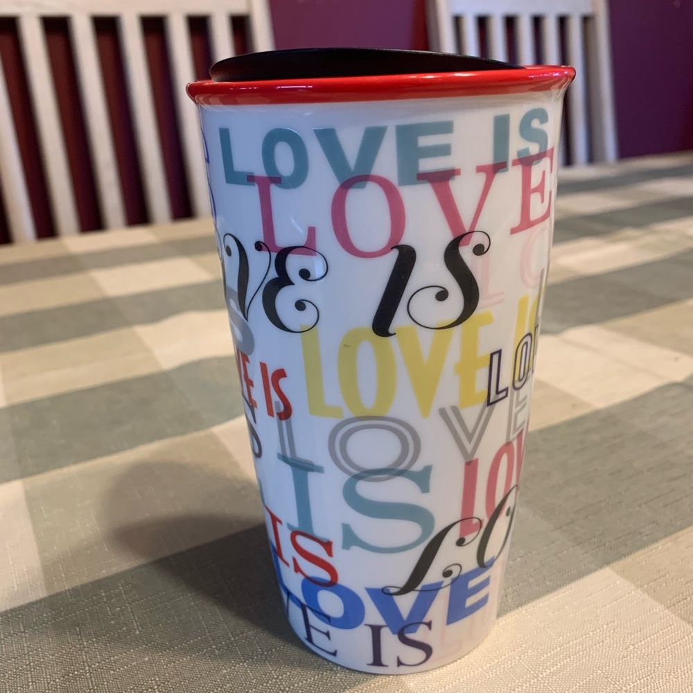 LOVE IS, Starbucks go cup. Good used condition